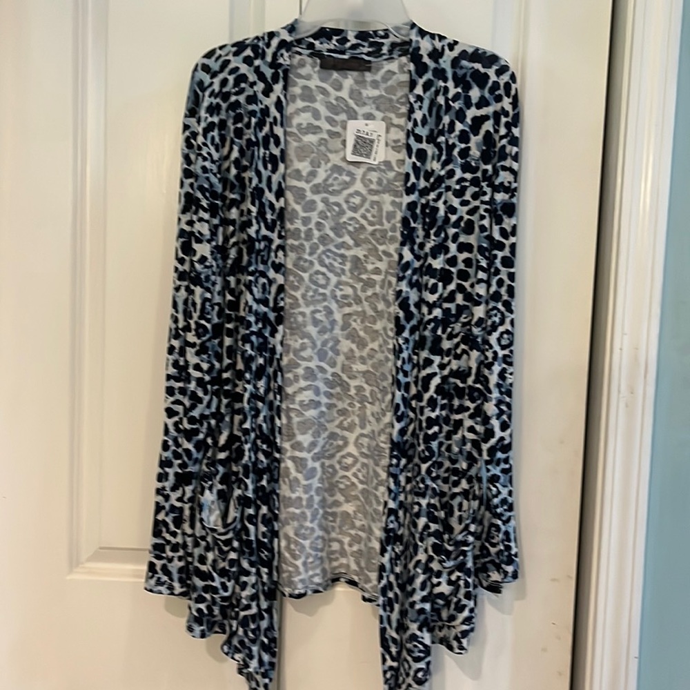 Nadine West navy blue/ white leopard print jacket. Size XL